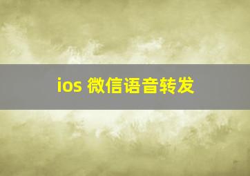 ios 微信语音转发